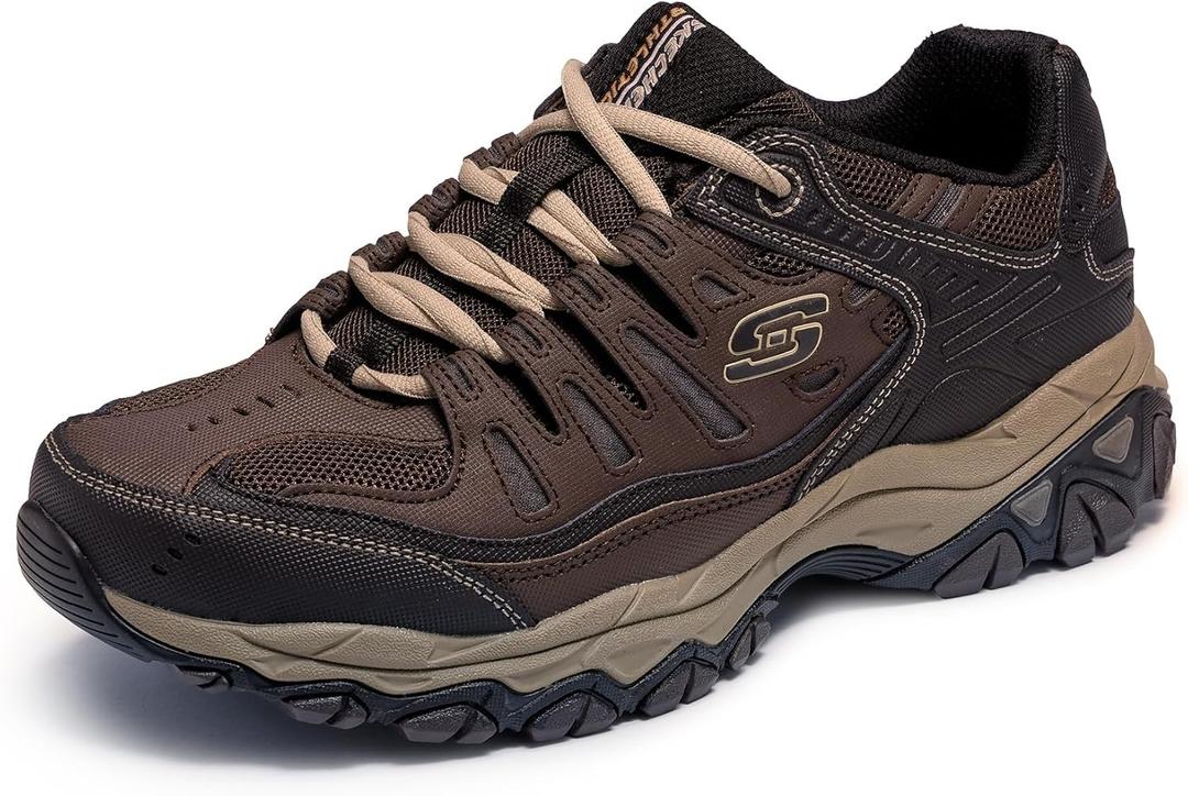 Skechers Men's Afterburn M. Fit Fashion Sneakers (8.5 X-Wide, Brown/Taupe)