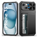 BXYJY for iPhone 15, iPhone 14, iPhone 13 Wallet Case with Card Holder(45 Cards), Slide Camera Cover, Military Drop & RFID Protection, Heavy Duty Women Men Phone Case for iPhone 15/14/13, Black