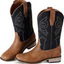 RLW Kids Cowboy Boots for Boys Girls Western Square Toe Youth Cowgirl Boots for Toddler Little & Big Kid (Black), Size: 8 Toddler