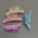 8 Pcs Large Acrylic Hair Claw Clips for Women Non-slip Strong Hold Jaw Clamps for Thick or Thin Hair (Flower, Drenched Color)