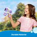 JOYIN 2 Kids Bubble Guns with 4 Bottles Solution, Automatic Bubble Machine Gun with 8 Holes for Kids, Adults, Summer Toys, Easter Basket Stuffers, Birthday Gift, Party Favors-PurplePink