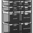 EasyPAG Rolling Storage Cart With 10 Drawers, Metal Craft Organizers And Storage Cart With Wood Tabletop, 30 Lbs Capacity Per Drawer For Home Office Classroom And Dorm, Black
