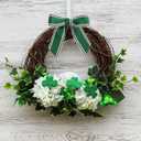 30 Pcs St. Patricks Day Ribbon Bows 4 Inch Green Clover Bow Shamrock Holiday Bows for Gift Wrapping, Cake Pops, Treat Bags (Green White Black)