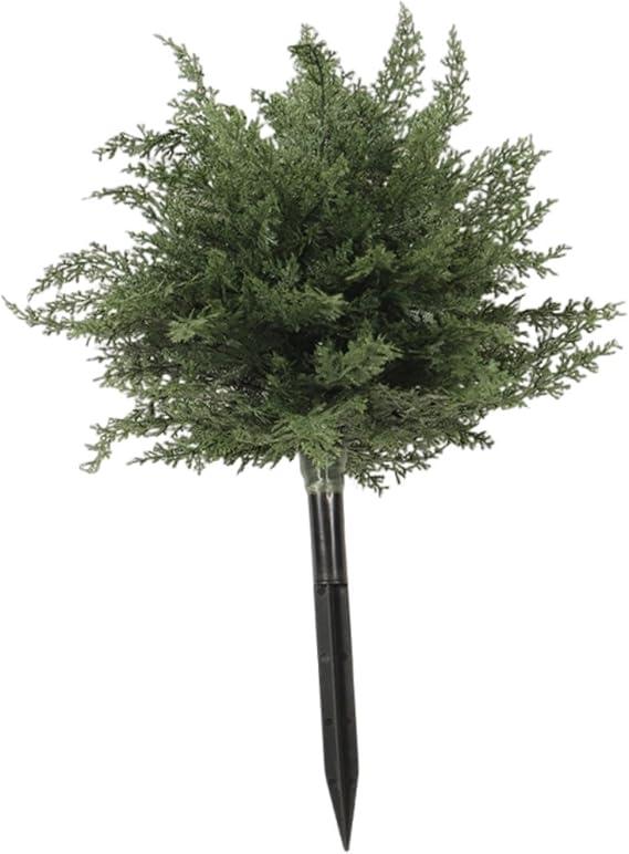 Groovy 28" (70cm) Artificial Cypress Topiary Tree with Ground Spike – UV-Resistant Outdoor Faux Cedar Evergreen Plant for Garden, Porch, Yard, and Patio Decor