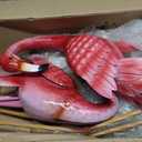 Kircust Flamingo Garden Statues and Sculptures, Metal Birds Yard Art Outdoor Statue, Large Pink Flamingo Lawn Ornaments for Home, Patio, Backyard Decor (2-Pack), 34.6 inches