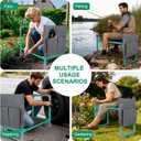 Garden Kneeler and Seat, 2-in-1 Foldable Garden Bench with Non-Slip EVA Foam Pad, Storage Bags, Glove, Portable Gardening Stool for Kneeling & Sitting, Ideal for Gardeners, Patio, Fishing