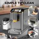 Super Automatic Espresso Machine 20 Bar With Milk Frother, Fully Automatic Bean to Cup Espresso Cappuccino and Latte Iced Coffee Maker Built-In Burr Grinder, Milk Container, Intuitive Touch Display