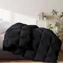 Cosybay Heavyweight Twin Size Feather Down Fiber Comforter - Fluffy Black Thicker Winter Duvet Insert, Ultra Soft 100% Cotton Cover, Luxury Hotel Bedding with Corner Tabs, 68"x90"