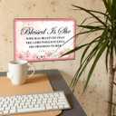 Pink Christian Wall Decor Inspirational Bible Verses Metal Tin Sign for Home Bedroom Office Wall Decor, Pink Room Decoration for Women, 8x12 Inches