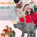 Solar Elephant Statues Lights for Outdoors Garden Decor, Large Outdoor Elephant Statues, Modern Elephant Resin Statue Decorations with Color-Changing Bulb, Unique Housewarming Gifts for Mom, Women