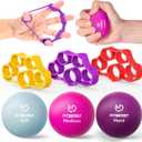 FitBeast Grip Strength Trainer  6 Pieces Hand Therapy Kit with Finger Extension Exerciser & Stress Balls for Adults, Rehab & Strength Training  for Men, Women, and Seniors