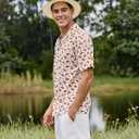 Vytroon Men's Hawaiian Shirts Wrinkle Free Short Sleeve Button Down Tropical Beach Vacation Shirt (XXXL)