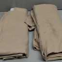 NICETOWN Semi Sheer Light Filtering 102 inches Long Curtains, Back Tab/Rod Pocket with Pleat Tape Thick Linen Privacy Added Window Treatments for Bedroom, Angora, W52 x L102, 2 Panels