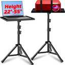 Projector Stand, 33LB Load Bearing & 22-55" Height Adjustable, for Projector/Laptop/DJ Gear, Outdoor/Office/Studio - Stable Base (Black)