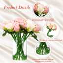 Hoteam 72 Heads Pink Artificial Rose Flowers 6 Bouquet Wedding Decoration Faux Flower Arrangement Bouquet with Stem Bridal Shower Gift Floral Centerpiece for Tables
