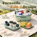 KEEICE 6QT+12QT Insulated Hard Cooler, Retro Beach Cooler Combo Portable Small Ice Chest for Picnic, Hiking, Camping, Travel, Green