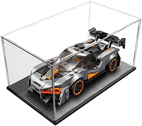 Clear Acrylic Display Case with Black Acrylic Base for 1:24 or 1:32 Scale Vehicle Model, Simple Self-Assembly Dustproof Showcase, Display Box for Diecast Cars,Collectibles(10x6x4 inch;25x15x10 cm)