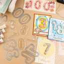 Briartw 12pcs Clear Plastic 3D Shaker Covers with Cutting Dies for Shaker Card Making,0.32" Height Number 8 Shaker Blisters Can Fill Glitter,Confetti for Birthdays,Anniversaries,Holiday Wishes