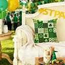 2 x RABUSOFA St Patricks Day Decorations Throw Pillow Covers 18x18 Scottish Tartan Plaid St Patricks Day Hat Farmhouse Classic Decorative Square Cushion Cases for Sofa Couch (Green)