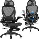 X100 Ergonomic Mesh Office Chair with Footrest, Big and Tall Home Desk Chair with 5D Flip-Up Arms, Adjustable 3D Lumbar Support, Gaming & Executive Computer Chair (Night Reaper), 
Product Dimensions	26"D x 24"W x 41"H
Item Weight	49.5 pounds