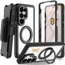 Magnetic for Samsung Galaxy S26 Ultra Case, Compatible with MagSafe, Full Body Rugged Case with Built-in Screen Protector & Kickstand & Belt-Clip (Black)