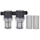 2 Pcs Water Filter, Twist-On Pipe Strainer, Nylon PA66 cover, PC bowl with 40 and 100 Mesh 304 Stainless Screen (3/4’‘ male)