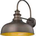 Bestshared 16" Large Gooseneck Barn Light Farmhouse Wall Outdoor Sconce Exterior Wall Mount Lighting Fixture Outside Patio Light for Porch Entryway Garage(ORB,16"-1PACK) (Oil Rubbed Bronze + Gold)