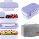 2 x Lunchneo bento box for adults, separate for men and women, set of utensils and dipping containers, cute Japanese bento box, microwave heatable(White)