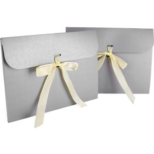 10pcs Paper Envelope Gift Bags with Ribbon Bowknot Holiday Envelope Party Gift Card Packaging Bag Wedding Presents Box for Underwear Silk Scarf Greeting Cards