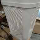 60L Slim Laundry Hamper, Clothes Basket, Lid, Ventilated, Plastic, Set of 2, White