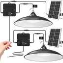 Solar Shed Light Indoor Outdoor, 2000LM Daytime Available Pendant Light with Pull String, Dusk to Dawn, 3 Lighting Modes Solar Lights Indoor, IP65 Waterproof for Barn, Gazebo, Shop, Garage