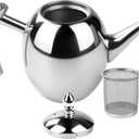 Tea Kettle, 1L Large Stainless Steel Teapot Coffee Pot with Removable Filter for Home, Hotel, Cafe, Bar, Restaurant, Silver