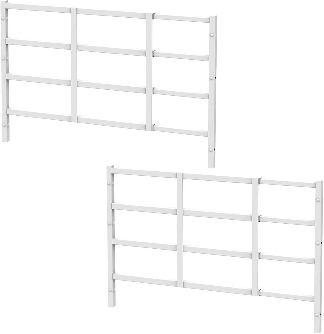 Fixed Window Safety Guard for Children Child Kids 19x 38 *2 Pack Adjustable Width Prevents Accidental Falls,Non-Egress, Tamper Resistant Screws Included,White (2 Pack * 19x38 inches)