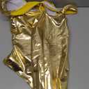 YAUASOPA Sexy Liquid Metallic Glitter One Piece Push Up Swimsuit Female Shiny Solid High Cut Beachwear (XX-Large)