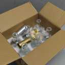 Clear Glass Bottles 12 oz - 375ml [Pack of 6] for Wine Beverages Drinks Oil Vinegar Kombucha Beer Water Soda with Cork Stopper Airtight Lid