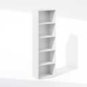 Furinno Reed Closet Organizers and Storage, 5-Tier Closet Organizer, Open Shelf Closet Storage, for Wardrobe, Bedroom, Living Room, White, 5-Tier, 15.8"W