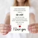 6 x IDU Happy Anniversary Card,Anniversary Card Gifts for Husband Wife Boyfriend Girlfriend Couples,Wedding Anniversary Cards for Partner Men Women Him Her