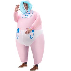 Pink Inflatable Baby Costume Funny Boys Giant Blow up Costume for Adult Cosplay Party Halloween Costume Festival Suit Plus Size