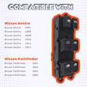 Master Power Window Switch Compatible with Nissan Sentra 2008-2012, Nissan Pathfinder 2005-2007, Replaces 25401-ZJ60A, 25401-9W100, 25401-ZE80A, 25401-ZP40B