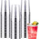 Goodluck 50PCS 10oz Plastic Cups for Party, Disposable Silver Cups, Plastic Cocktail Glasses for Wedding Thanksgiving, Christmas, and