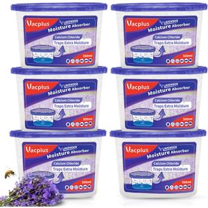 Vacplus Moisture Absorbers 3Pack, 16.0 Oz Portable Humidity Absorber Boxes for Your Bathroom, Closet & Car, Dehumidifier with Lavender Fragrance, Purple Vacplus Moisture Absorbers 3Pack, 16.0 Oz Portable Humidity Absorber Boxes for Your Bathroom, Closet & Car, Dehumidifier with Lavender Fragrance, Purple