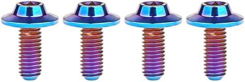 Wanyifa Titanium M5 M6 10 12 15 20 25 30 35mm Torx Head Bolt T25 T30 Screws for Bicycle Motorcycle Pack of 3(Burnt Blue, M6x15mm)