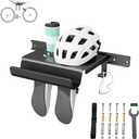 Bike Wall Mount Rack Indoor Bike Storage Garage Bike Rack Wall Mount with Shelf and Hooks Store Your Helmet and Shoes for a Single Road, Mountain or Other Bicycle (Fit Crank Bicycle,16" Stud)