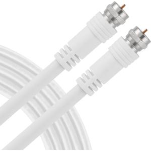 UltraPro RG6 Coaxial Cable 3ft. White, F-Type Connectors, Double Shielded Coax, Input Output, Ideal for TV Antenna, Satellite, DVR VCR, Cable Box, Home Theater, 52166