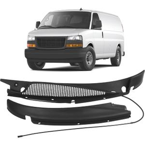 JDMSPEED Windshield Wiper Cowl Panel Grille Compatible with Chevy Express GMC Savana 1500 2500 3500 1996-2017 Left & Right Side Front Window Cover Insert Panel Replace#25826330 25826329