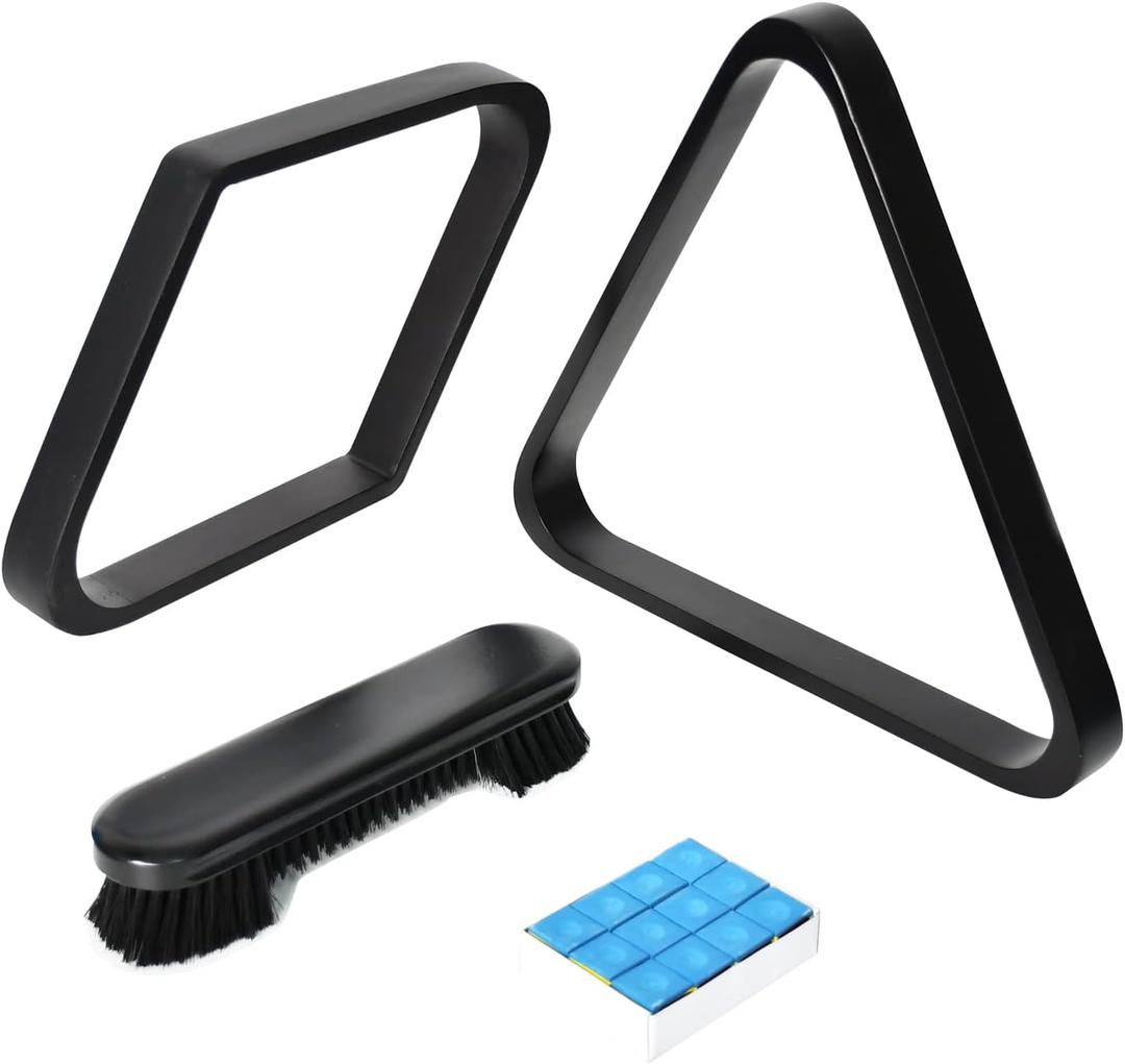 Solid Wood Pool Ball Triangle Rack, Pool Table Ball Holder Positioning Rack,2-1/4" Pool Ball Rack (Black)