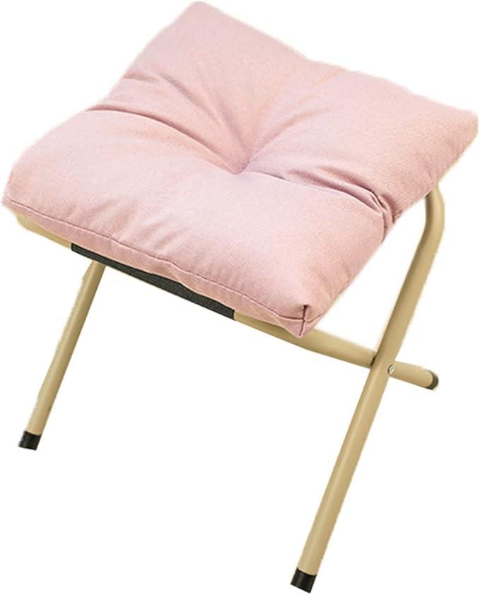 ZABEES Foot Rest Stool Portable Foldable Foot Stool Chair Household Entrance Shoe Changing Stool Ottoman for Living Room, Bedroom Hallway Padded Seat