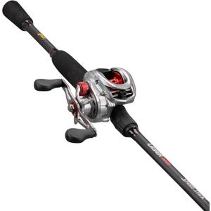 Lew's Laser MG Speed Spool Baitcast Reel and Fishing Rod Combo, Premium IM6 Graphite Rod with Split Grip EVA Handle, Right-Hand Retrieve, Silver