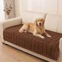 Smiry Couch Cover for Dogs, Non Slip Washable Sofa Protector for Pets, Soft Furniture Cover for Pet, Stylish Sofa Covers, Cozy Protect Against Fur, Dirt & Everyday Messes (Brown, 35.4" x 70.9")