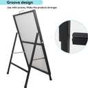A Frame Sign Heavy-Duty 24x36 Inch Sandwich Board Sidewalk Sign Poster Stand Outdoor Portable Folding Suitable for Store Advertising Poster Display, BlackFrame Only